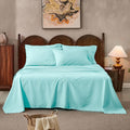 100% Linen Sheets Queen Size,Breathable & Durable 4-Piece Bed Flax Sheet Set,Soft All-Season Bedding for Hot Sleepers 16' Deep Pocket Oeko-TEX Certified,（Queen, Light Blue）