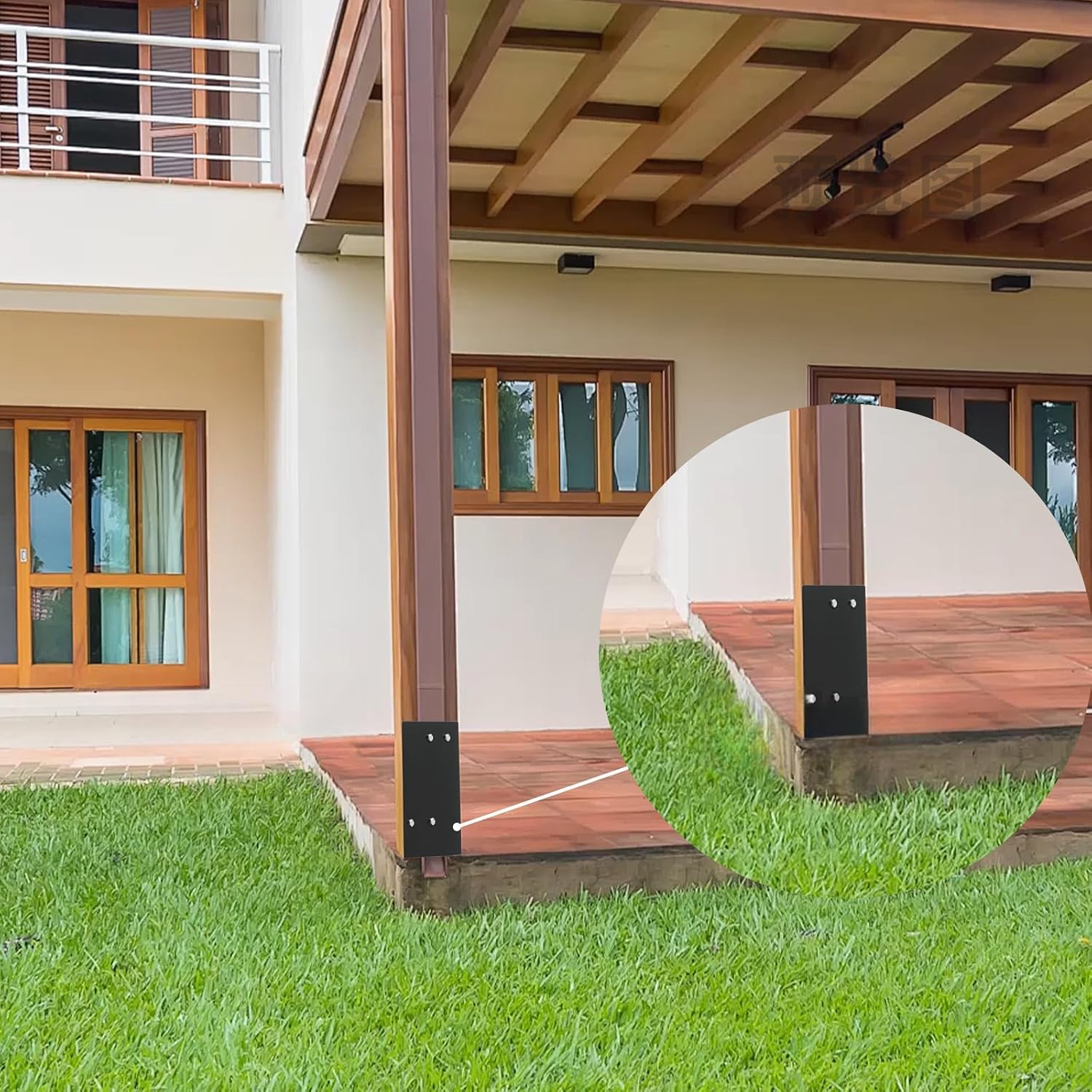 [Pack of 4] 4'x4' Heavy Duty Post Base for Concrete (Actual 3.5'x3.5'),Stainless Steels U-Shape Post Holder,Wet Concrete Foundation Post Base ,for Deck Railing,Fences,mailboxes,Pergola.
