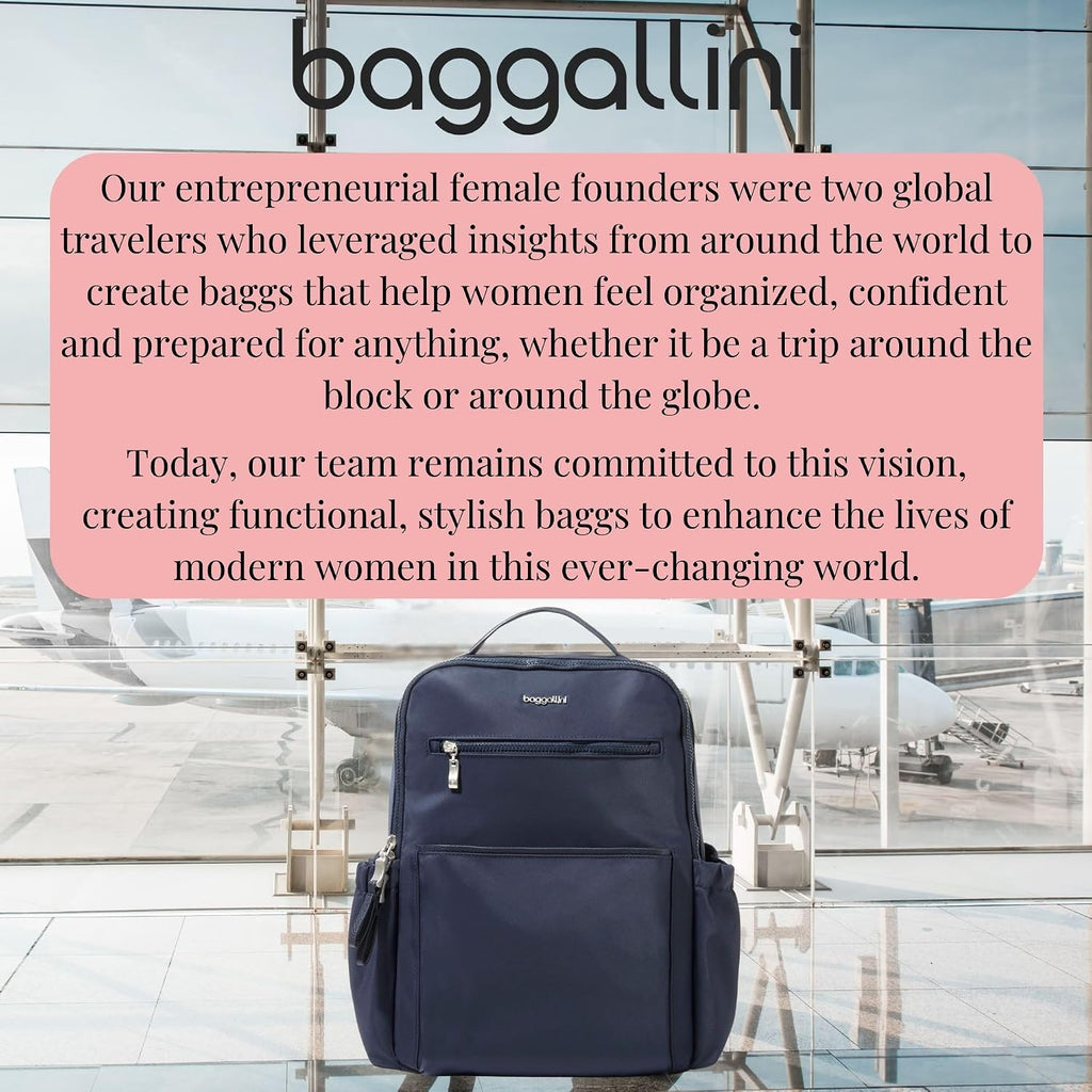 Baggallini Tribeca Expandable Laptop Backpack - 15'x11' Lightweight RFID Computer Bag for Work & Travel with Luggage Sleeve