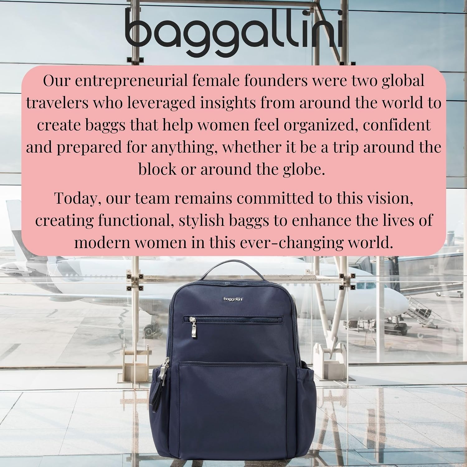Baggallini Tribeca Expandable Laptop Backpack - 15'x11' Lightweight RFID Computer Bag for Work & Travel with Luggage Sleeve