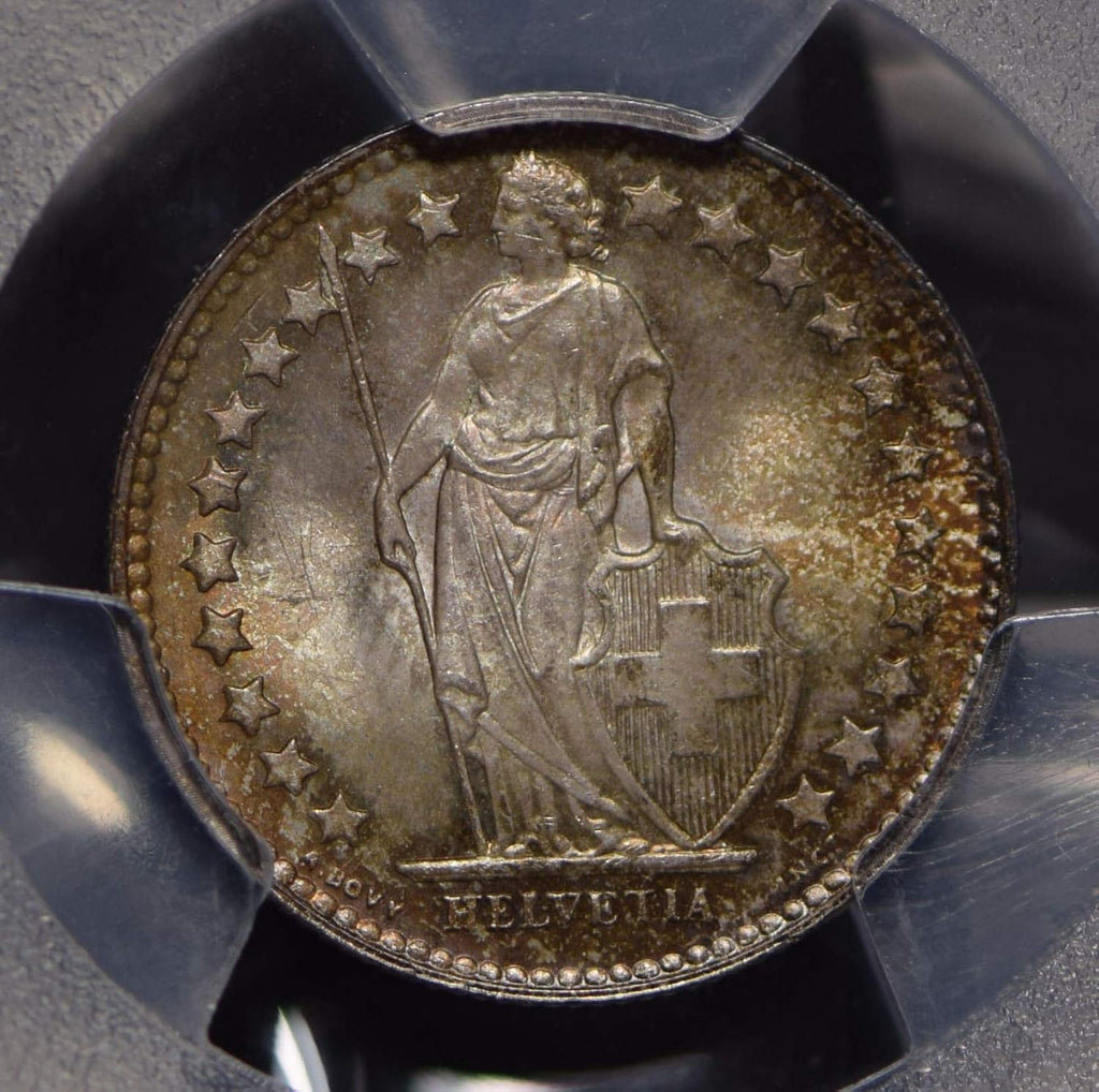 Collectible Coin Switzerland 1951 1/2 Franc PCGS MS67 blasting luster rare grade PC0565