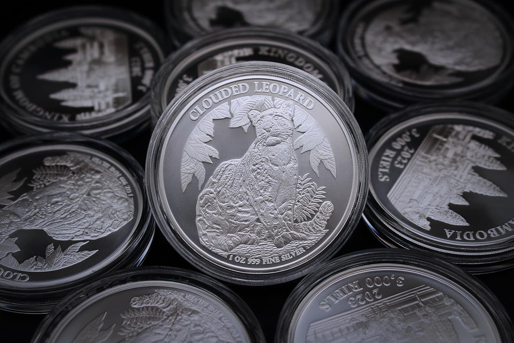 2023-1 oz Cambodian Silver Cambodia Wildlife: Clouded Leopard Coin Brilliant Uncirculated (in Capsule) with Certificate of Authenticity 3000 Riels Seller BU