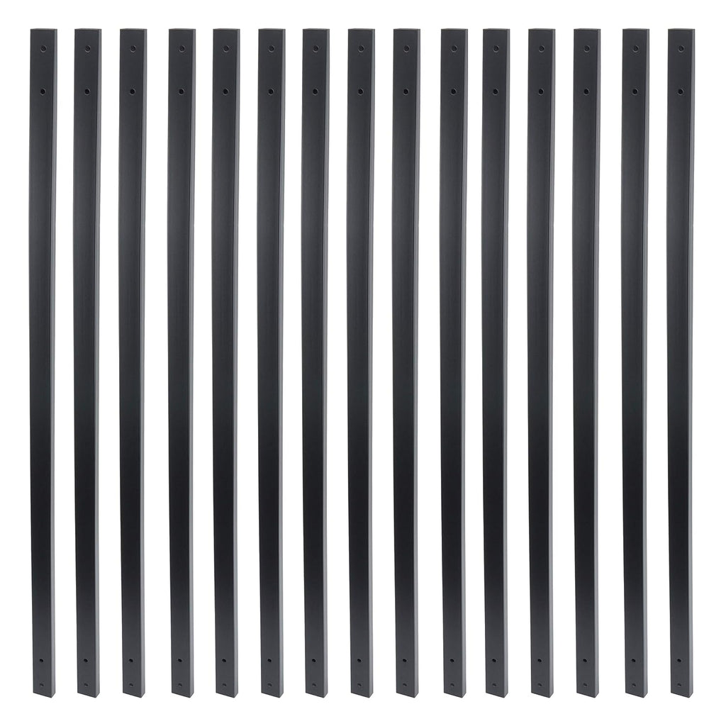 Myard 38 Inches Traditional Rectangle Aluminum Deck Balusters Furniture with Screws for Wood Composite Facemount Railing, Classic Geometric Style (50-Pack, Matte Black)