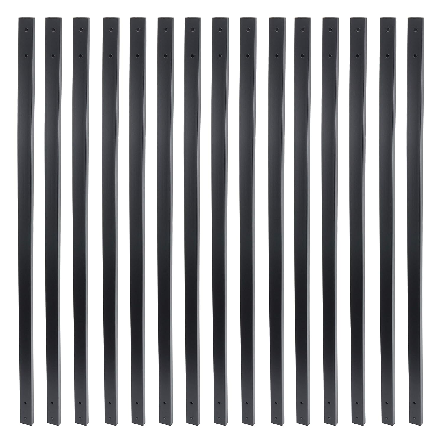 Myard 38 Inches Traditional Rectangle Aluminum Deck Balusters Furniture with Screws for Wood Composite Facemount Railing, Classic Geometric Style (50-Pack, Matte Black)