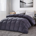 Luxurious Oversized California King 108' x 98' Siberian Goose Down Comforter, Classic Gray, Premium Baffle Box, 1200 Thread Count 100% Egyptian Cotton Cover, 750+ Fill Power (California King)