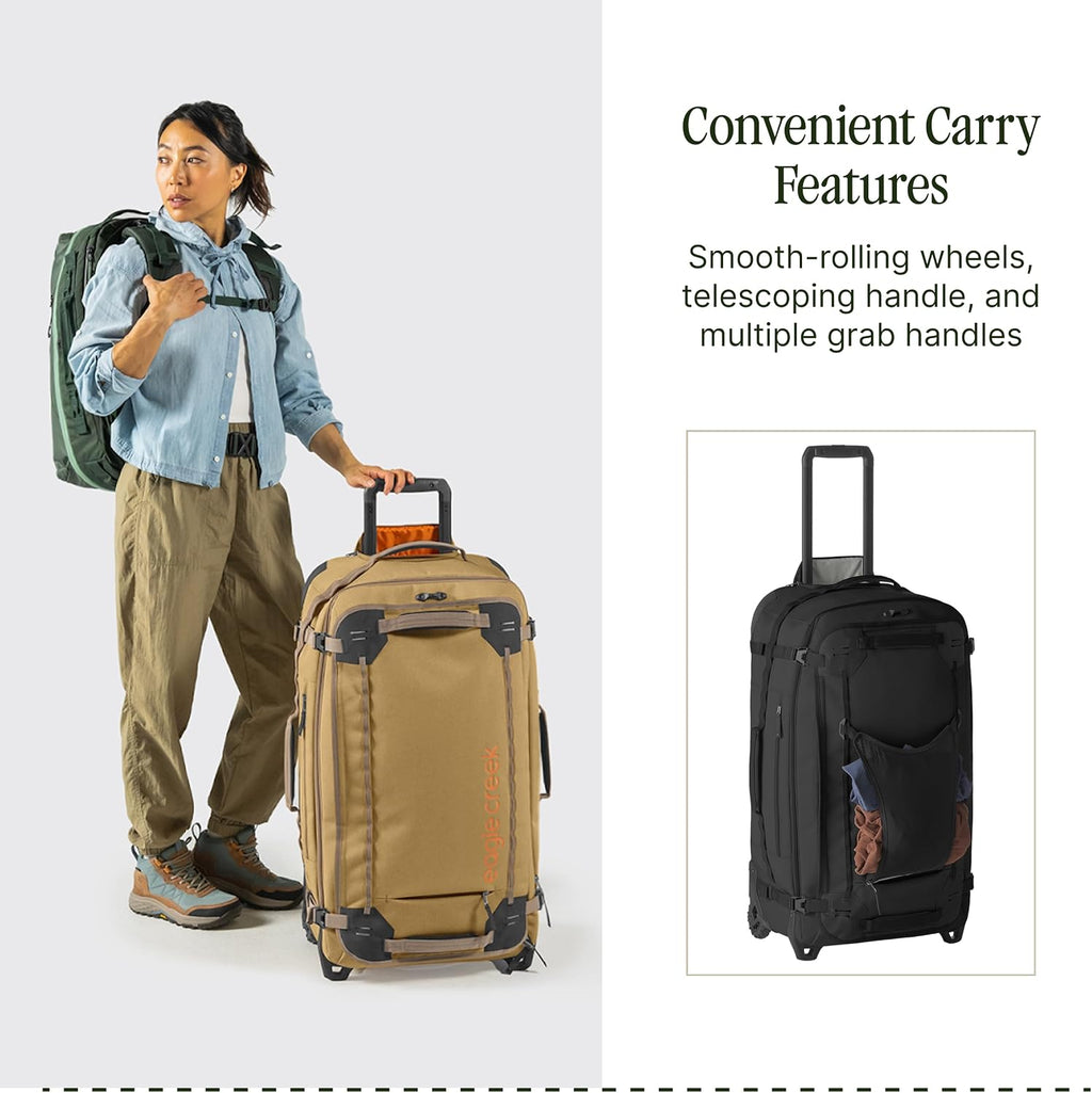 Eagle Creek Gear Warrior XE 2-Wheel Luggage to Keep Travel Items Organized - Smooth Rolling Wheels - Telescoping Handle - Padded Laptop Pocket - Black - 30'