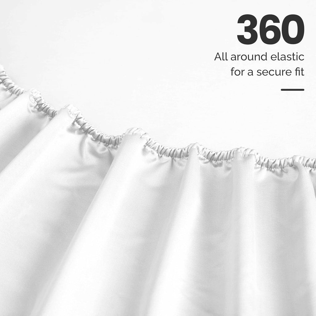 Superior Egyptian Cotton 4 Piece Sheet Set, Luxury 1500 Thread Count, Eco-Friendly, Sustainable Sheets, Ultra-Soft Basics, Solid, Deep Pocket Fitted Sheet, Flat Sheet, Pillowcases, King, White