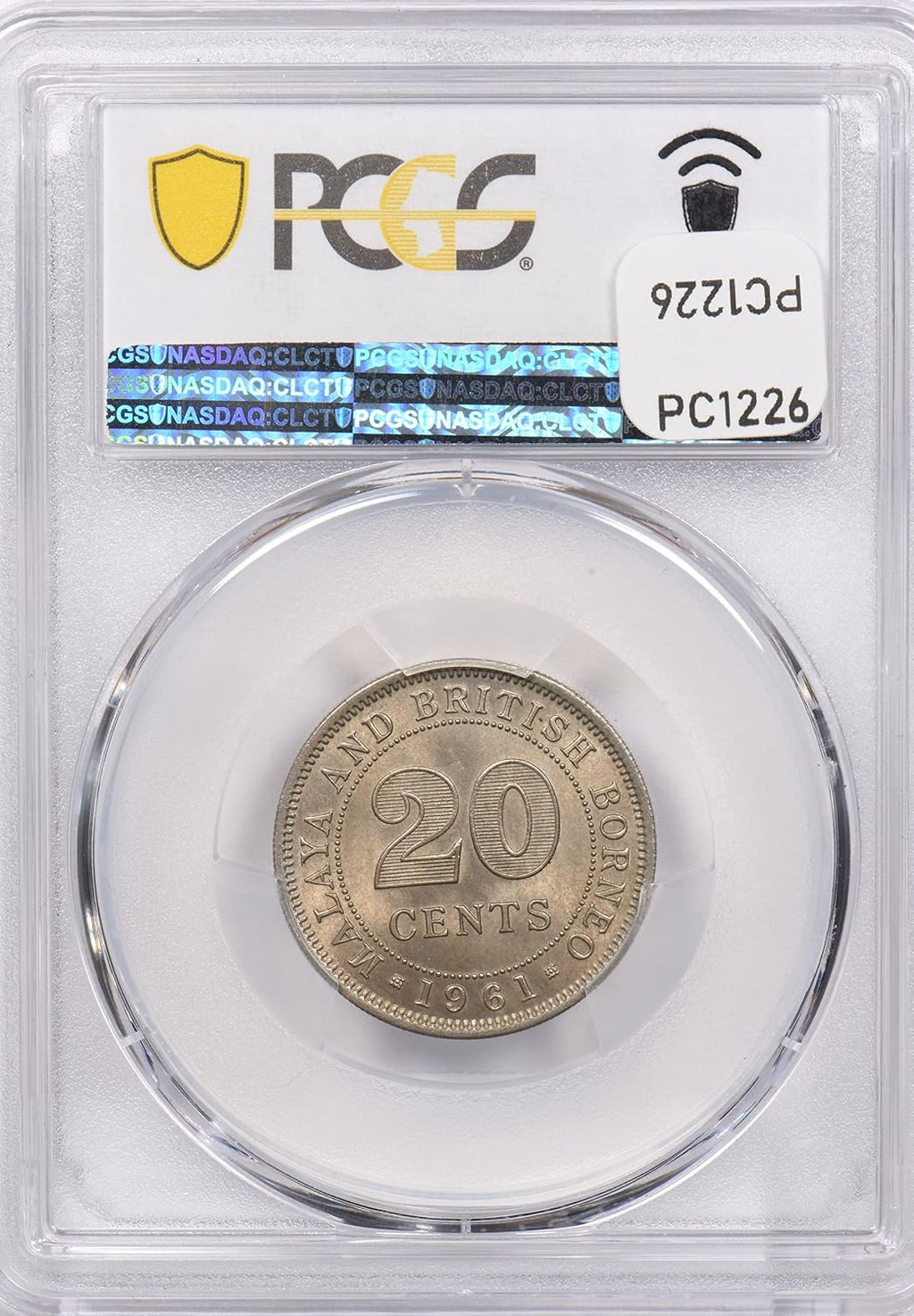 Collectible Coin Malaya and British Borneo 1961 20 Cents PCGS MS 64 rare condition PC1226