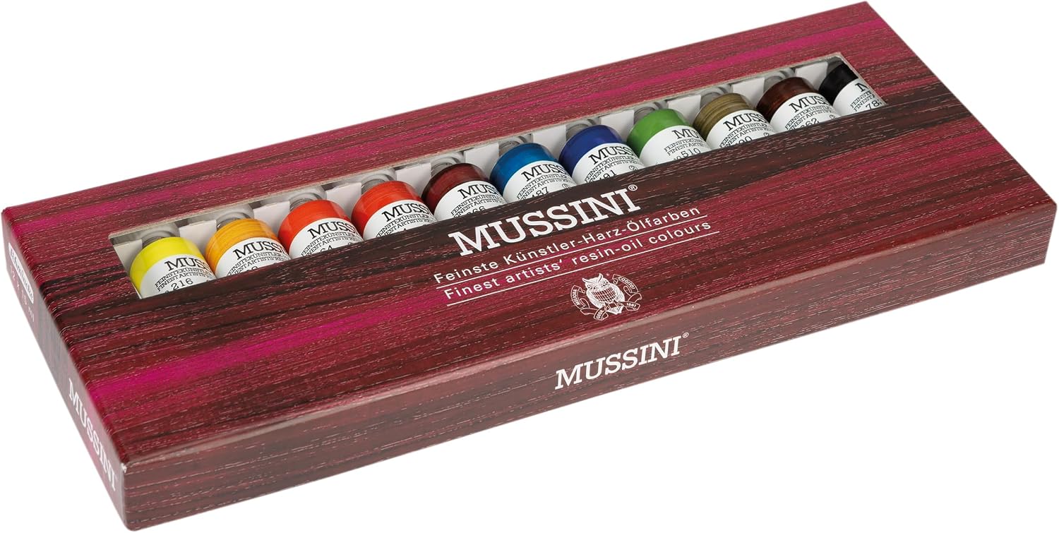 Schmincke - MUSSINI finest resin oil paints, cardboard set, 12 x 15 ml set, 70 012 097