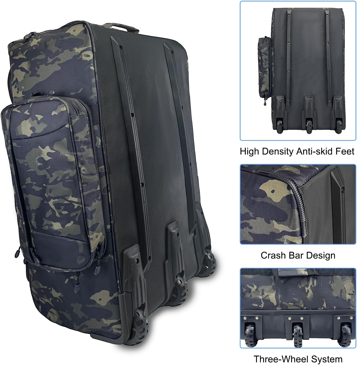 WOLT 120L Rolling Duffle Bag with Wheels, Large Deployment Military Bag, Wheeled Heavy Duty Luggage for Travel, Camping