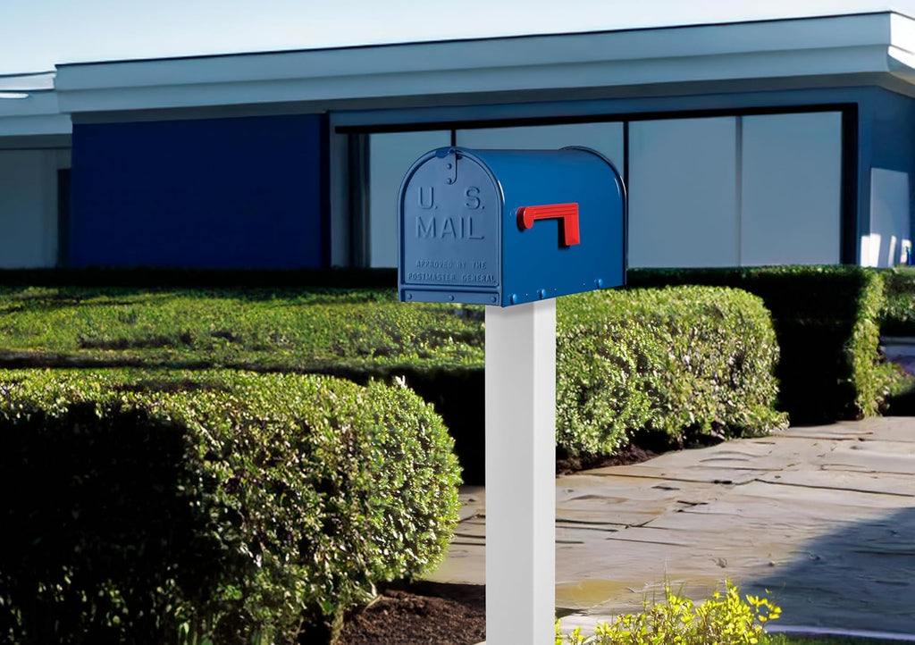 Janzer Post with Mailbox (Bronze Post with Blue Mailbox)