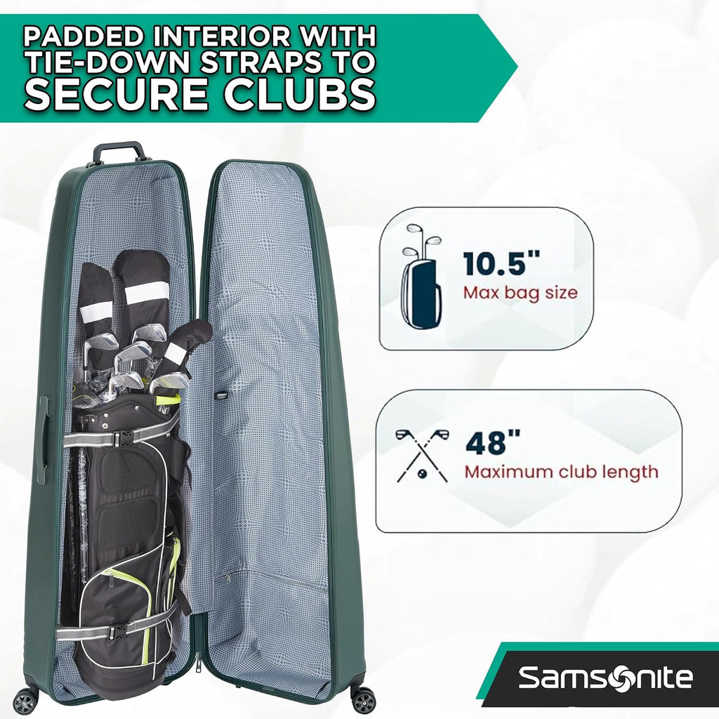 Samsonite Fairway Molded Golf Travel Cover, Polycarbonate Hard Case, Golf Bag Luggage, Ideal for Airlines