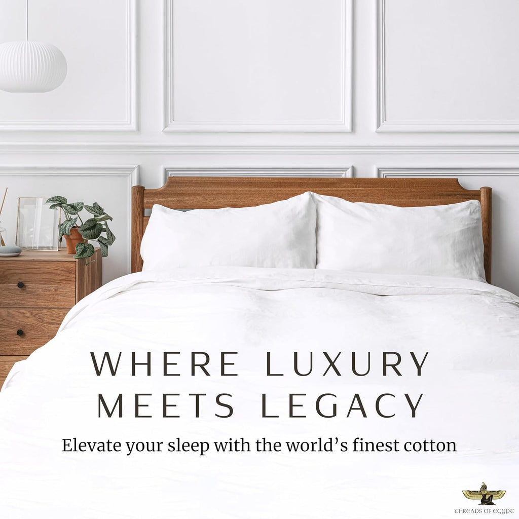 100% Egyptian Cotton Sheets King Size | 400 Thread Count | CEA Gold Seal Certified | Ultra Soft | Cooling for Hot Sleepers | 18' Deep Pocket | King Size [White]