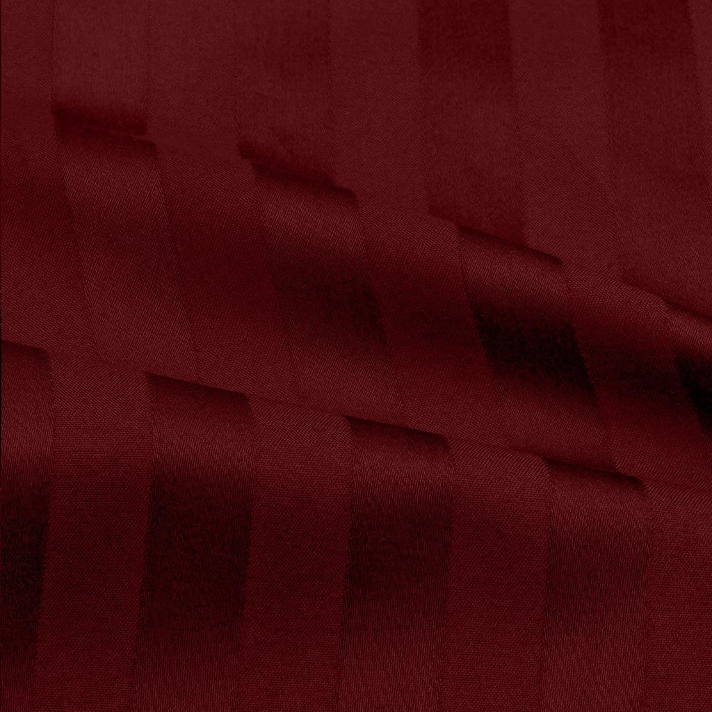 Breathable Luxury Bedding ! 800 Thread Count 100% Egyptian Cotton Queen Size 4 Piece Sheet Set Fit 15' Inch to 18' Inch Deep Pocket Stripe. Burgundy