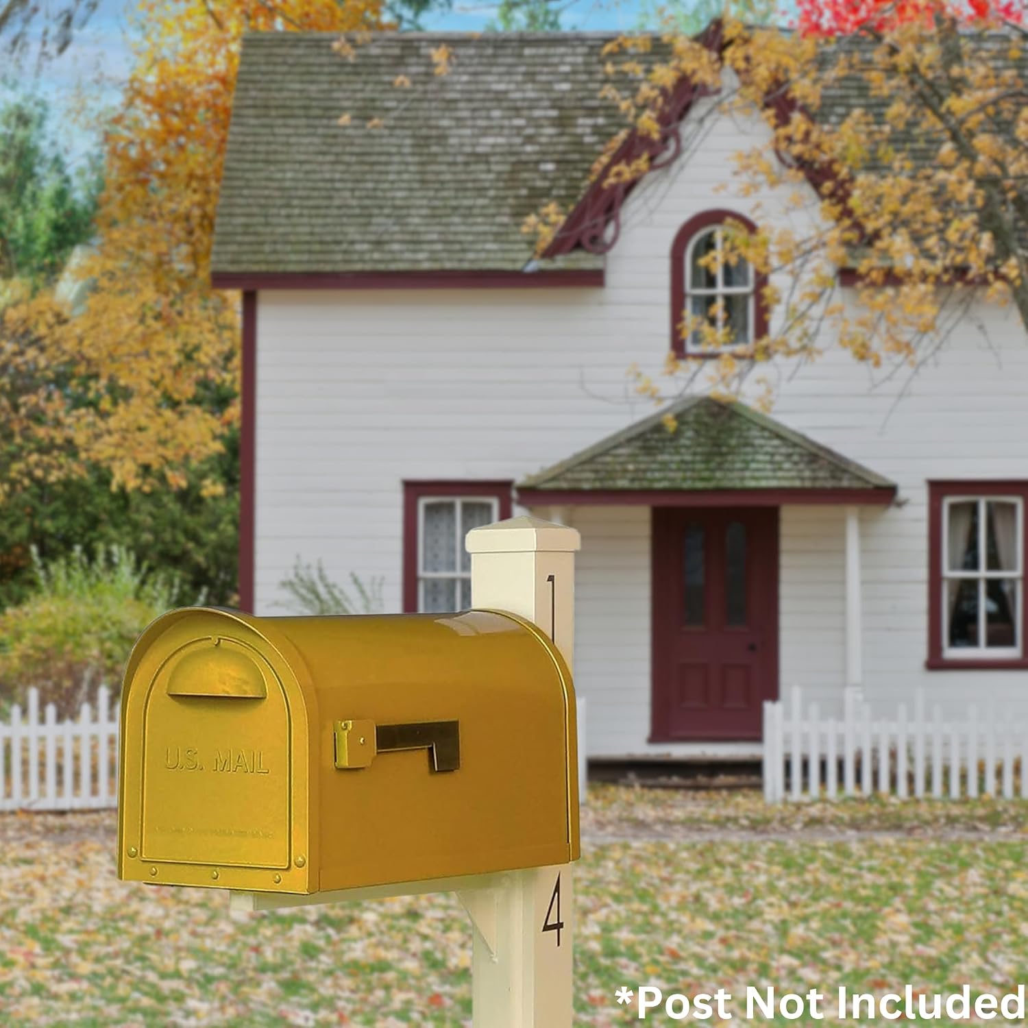 Special Lite Modern Dylan Curbside Mailbox - Yellow Aluminum Mailbox for Post Mount - SCD-1008-YEL