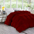 Crown Collection Burgundy Down Alternative Pinch Pleated Comforter- Twin XL Size 68 x 92 Inches 1 Piece All-Season Duvet Insert, 500 GSM with Corner Tabs 100% Egyptian Cotton (Burgundy Solid)