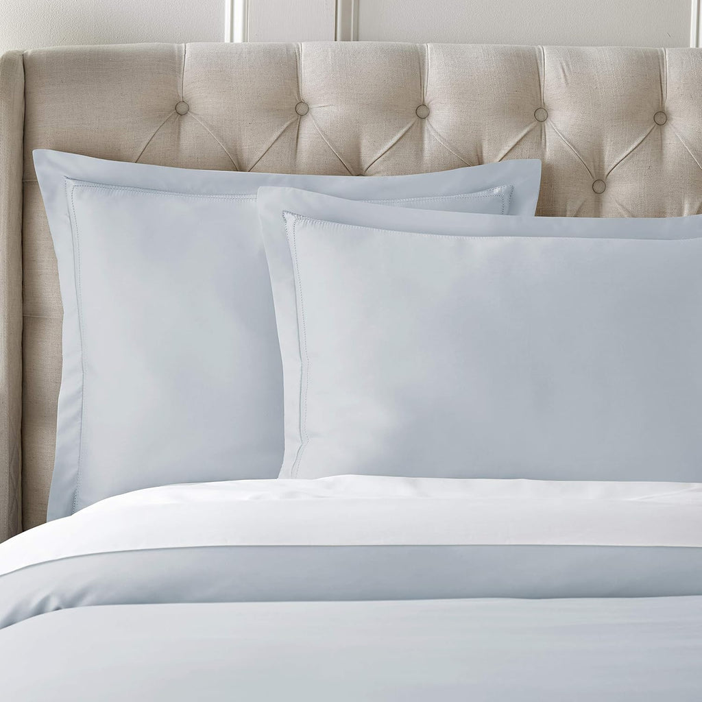 Pure Parima Yalda Duvet Cover Set – 100% Certified Egyptian Cotton, Double-Hem Stitch, Queen, ICY Blue