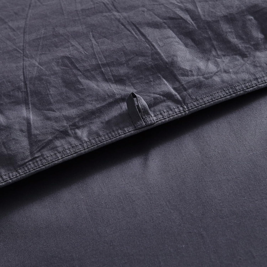 Luxurious Queen Size Goose Down Feather Fiber Comforter Duvet Insert, 100% Egyptian Cotton Cover, 60 oz. Fill Weight Comforter (Queen, Gray Solid)