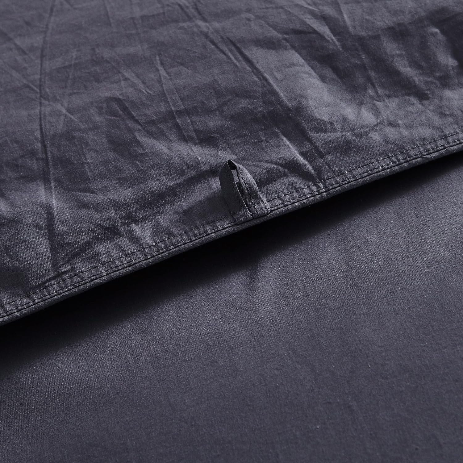 Luxurious Queen Size Goose Down Feather Fiber Comforter Duvet Insert, 100% Egyptian Cotton Cover, 60 oz. Fill Weight Comforter (Queen, Gray Solid)