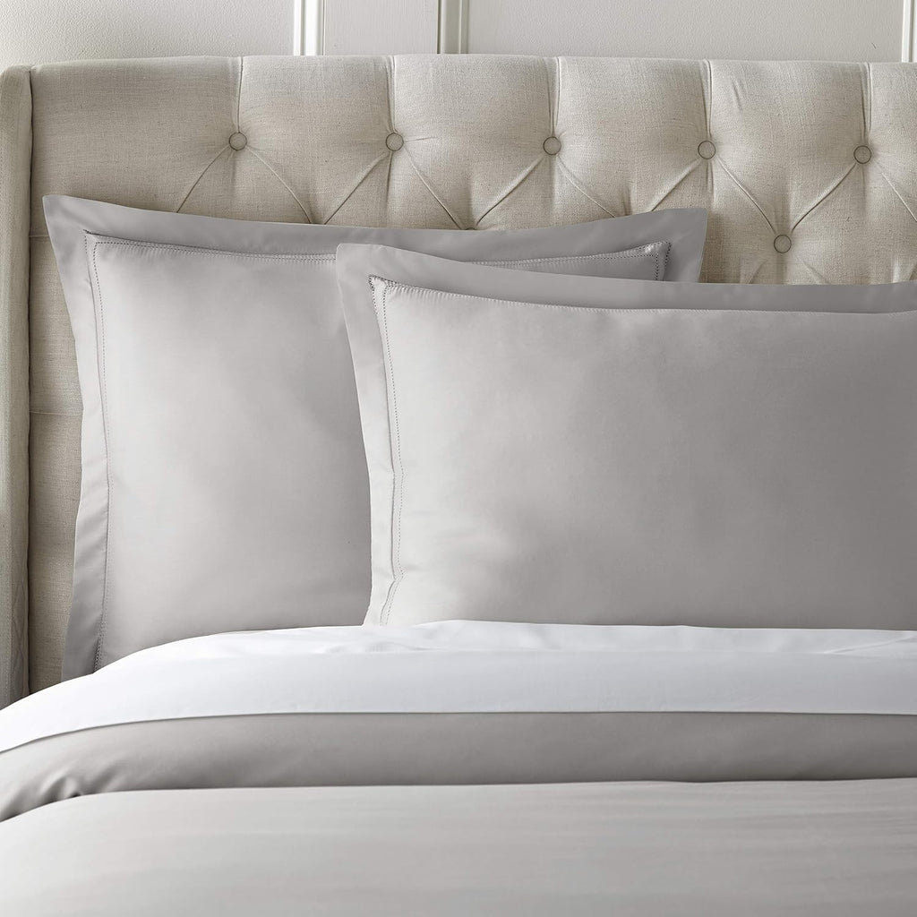 Pure Parima Yalda Duvet Cover Set – 100% Certified Egyptian Cotton, Double-Hem Stitch, Queen, Grey