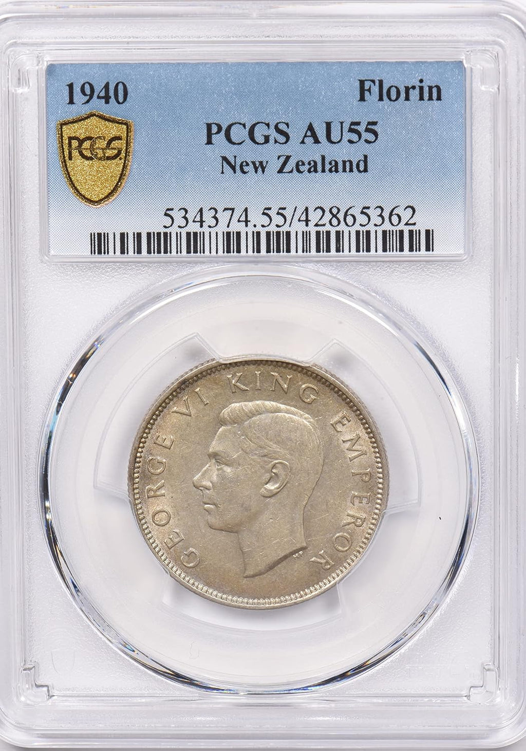 Collectible Coin New Zealand 1940 Florin Kiwi Bird animal PCGS AU 55 rare condition PC1259