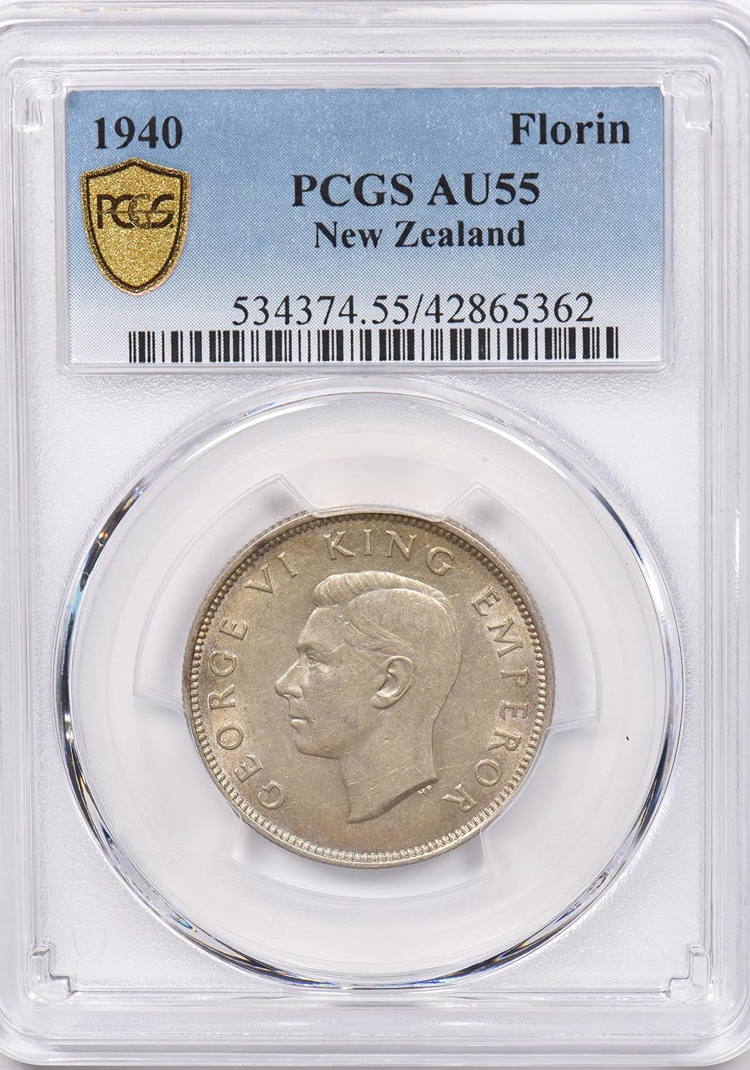 Collectible Coin New Zealand 1940 Florin Kiwi Bird animal PCGS AU 55 rare condition PC1259