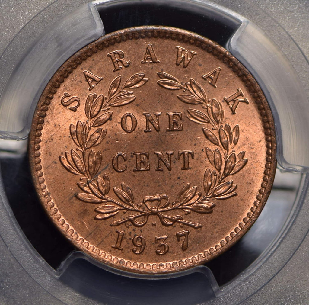 Collectible Coin Sarawak 1937 Cent PCGS MS64RD rare in red PC0485