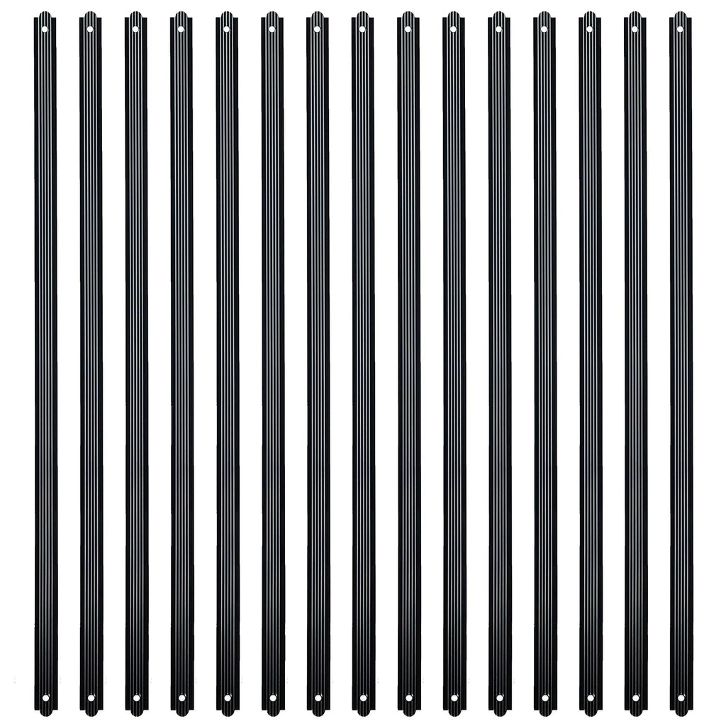Myard 29-1/2 Inches Grooved Flat Straight Aluminum Deck Balusters Furniture with Screws for Wood Composite Facemount Deck Railing (50-Pack, Matte Black)