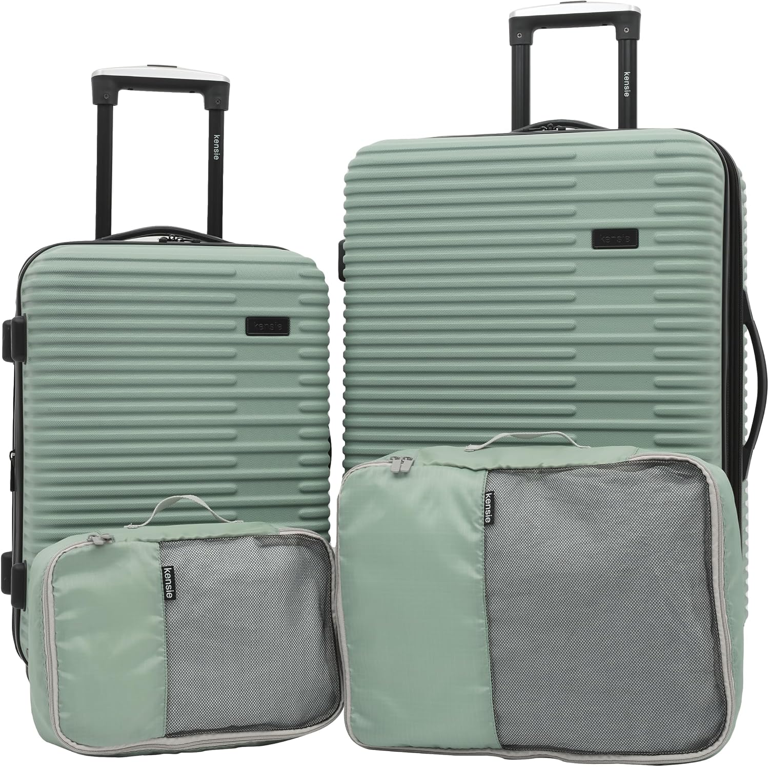 kensie Women's Hillsboro Luggage & Travel Bags Set, Green Granite, 4 Piece Set