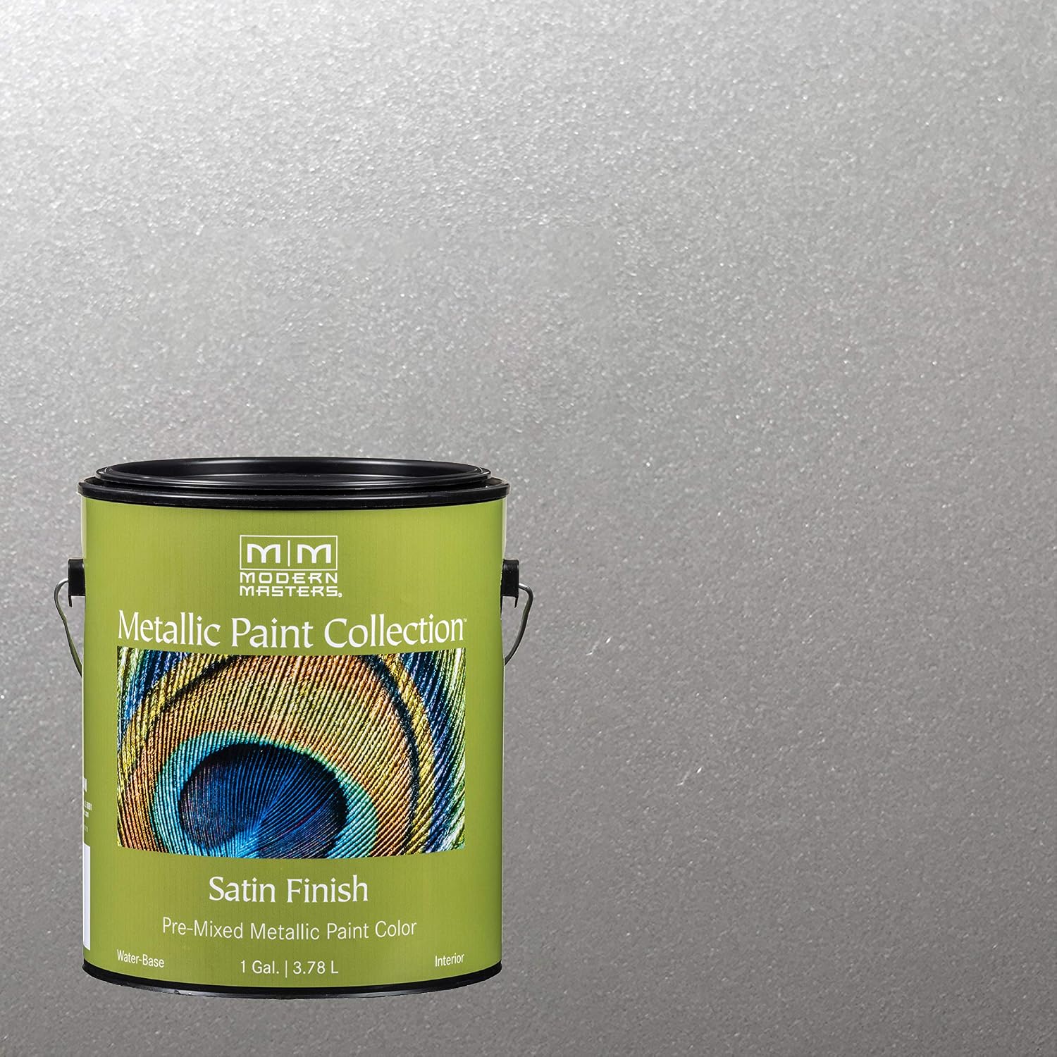 1 gal Modern Masters ME150 Silver Metallic Paint Collection, Satin Water-Based Decorative Metallic Paint