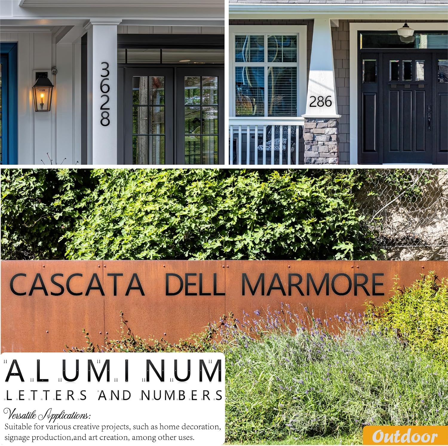 28 Inch House Numbers and Metal Letters for Outdoor Signs, House Numbers for Outside, Aluminum Address Letters and Numbers for Door, Mailbox, Garden, Perfect for Home or Office (Number 6)