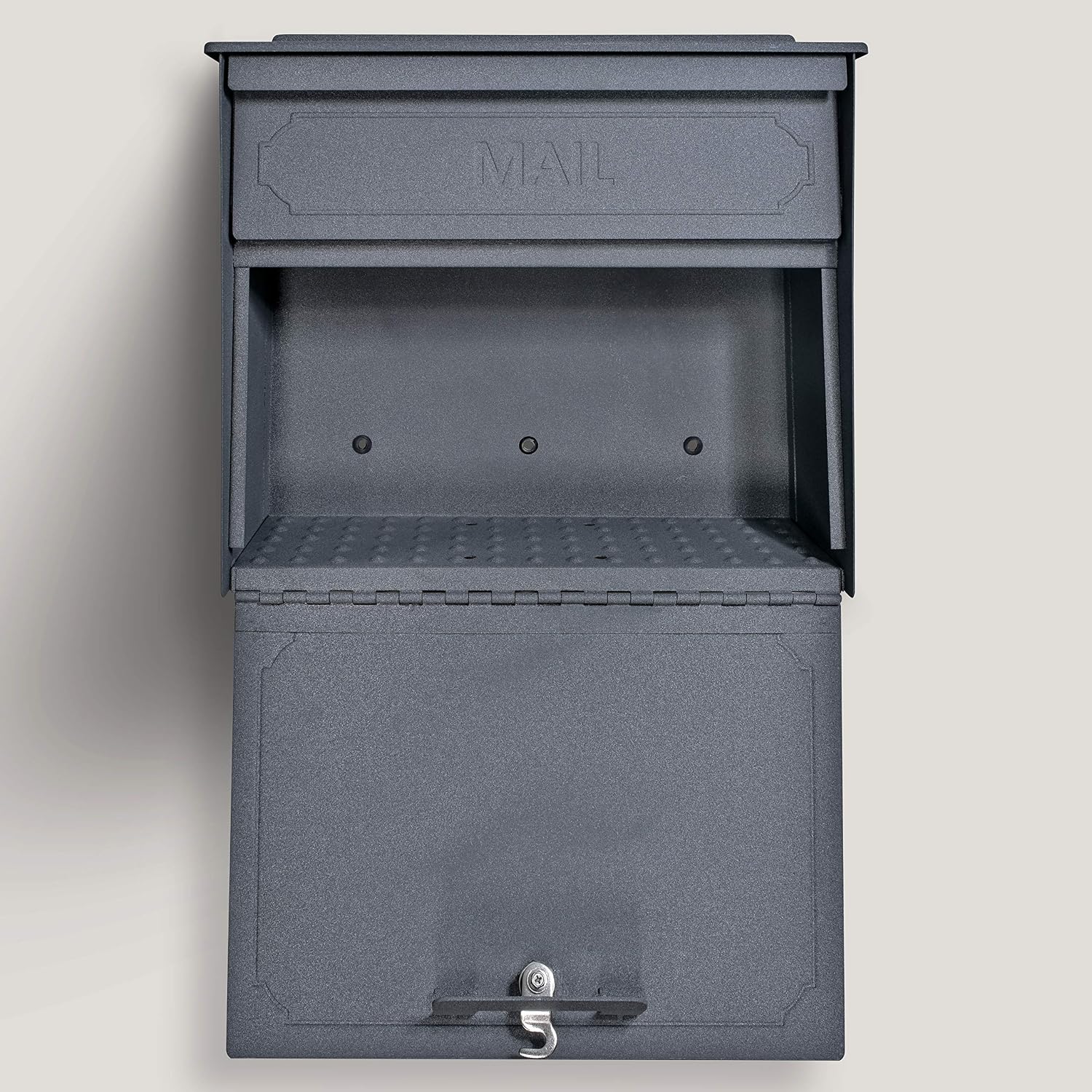Mail Boss 7171 Townhouse, Granite Security Vertical Wall Mount Mailbox with Lock and Key for Home
