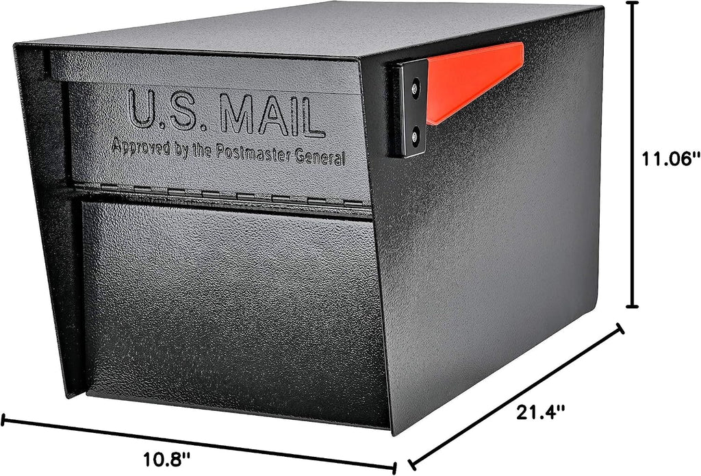 Mail Boss 7526 Mail Manager Street Safe Locking Security Mailbox, Black