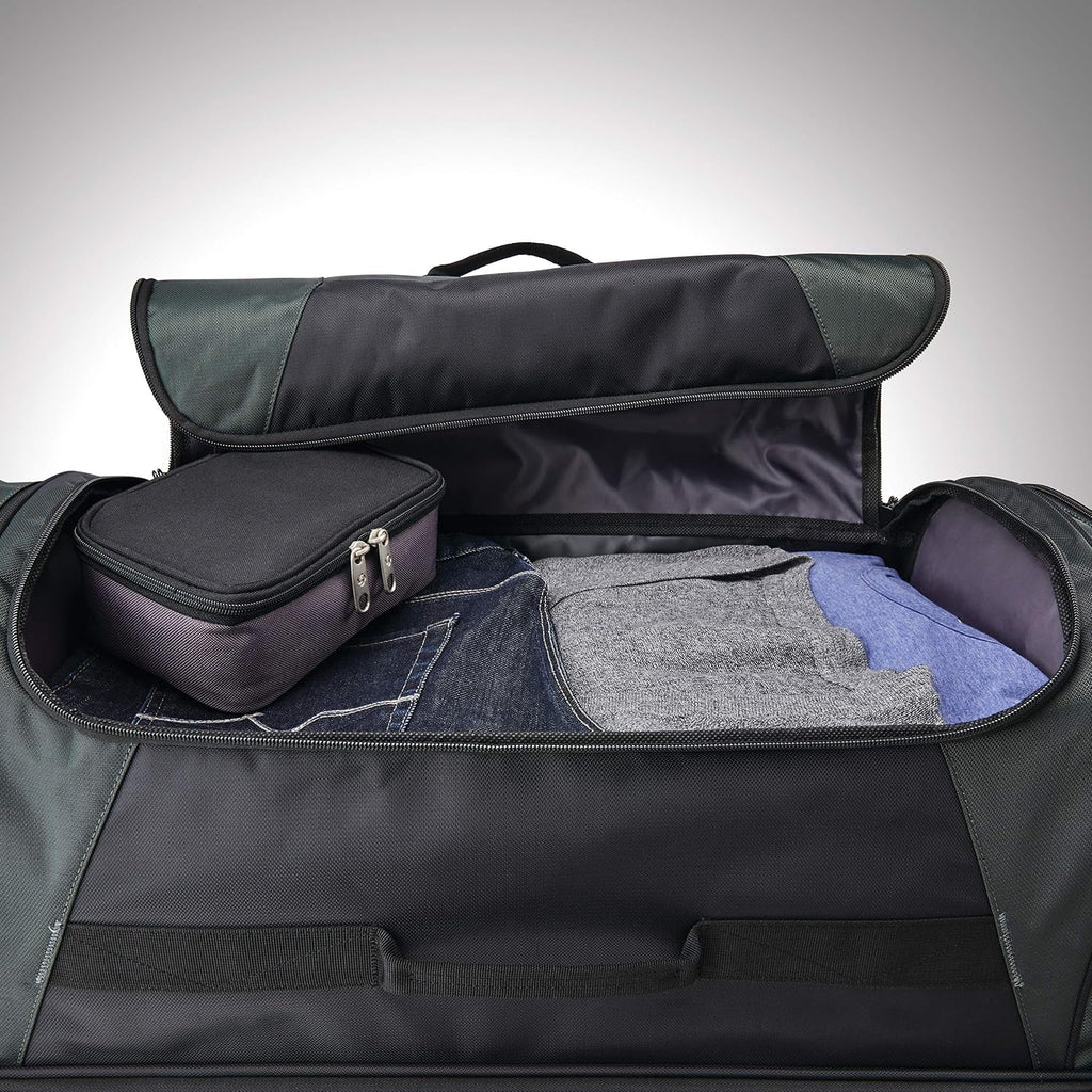 Samsonite Andante 2 Wheeled Duffel Bag – 32-Inch Durable Rolling Luggage with Inline Skate Wheels, Push-Button Handle & Spacious Compartments – Travel-Friendly and Lightweight - Riverrock/Black
