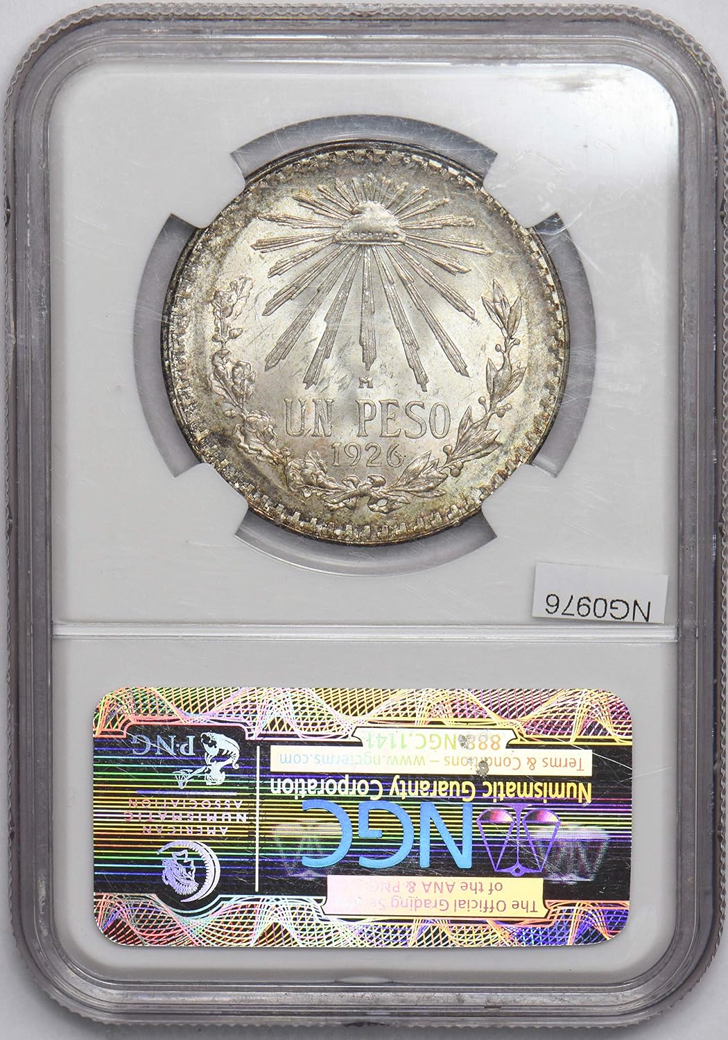 Collectible Coin Mexico 1926 M Peso Eagle animal NGC MS 64 key date in rare grade NG0976