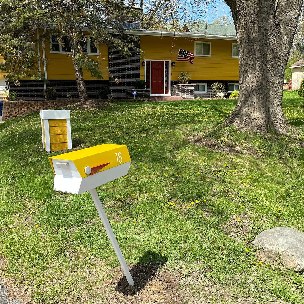 modbox USA Modern Curbside Mailbox Post (White)
