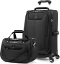 Travelpro Maxlite 5 Softside 2pc Set Expandable Carry On Luggage with 4 Spinner Wheels/Soft Underseat Tote, Lightweight Suitcase, Men and Women, Black