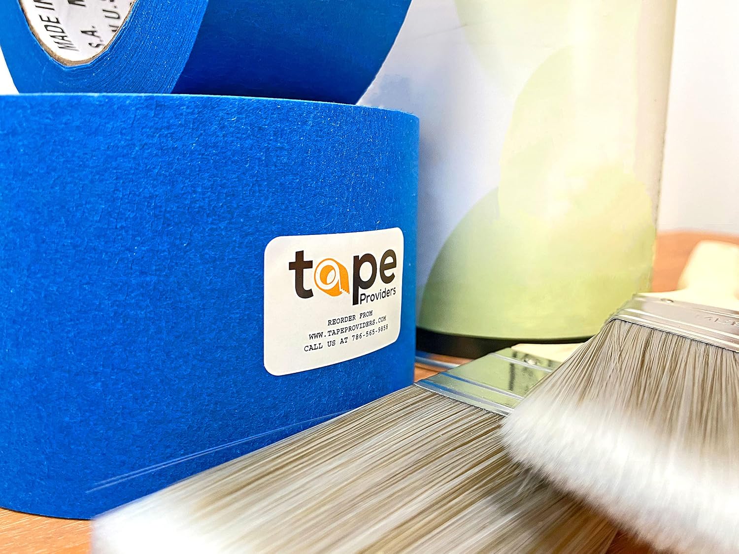 Made in USA Blue Painter's Tape - 1 inch x 60 yds. (48 Pack) Thick & Wide Masking Tape for Safe Wall Painting, Building, Remodeling, Labeling, Edge Finishing