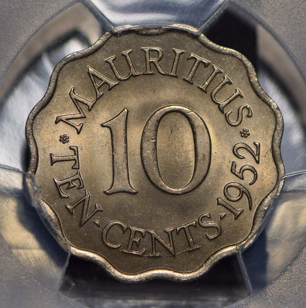 Collectible Coin Mauritius 1952 10 Cents PCGS MS64 rare this grade PC0482