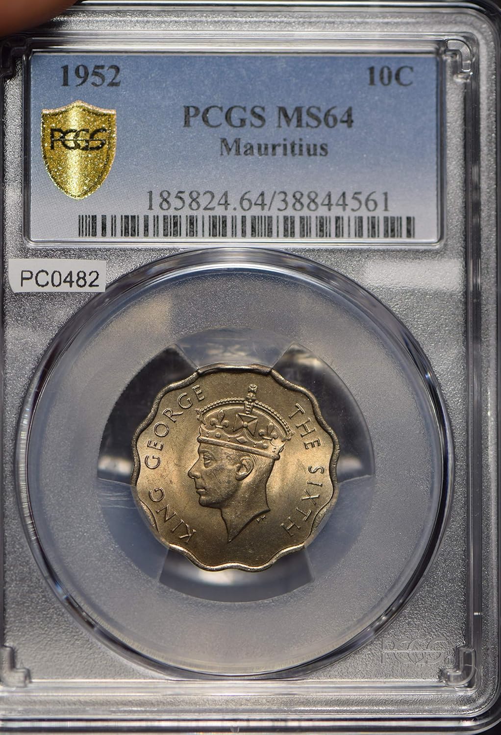 Collectible Coin Mauritius 1952 10 Cents PCGS MS64 rare this grade PC0482
