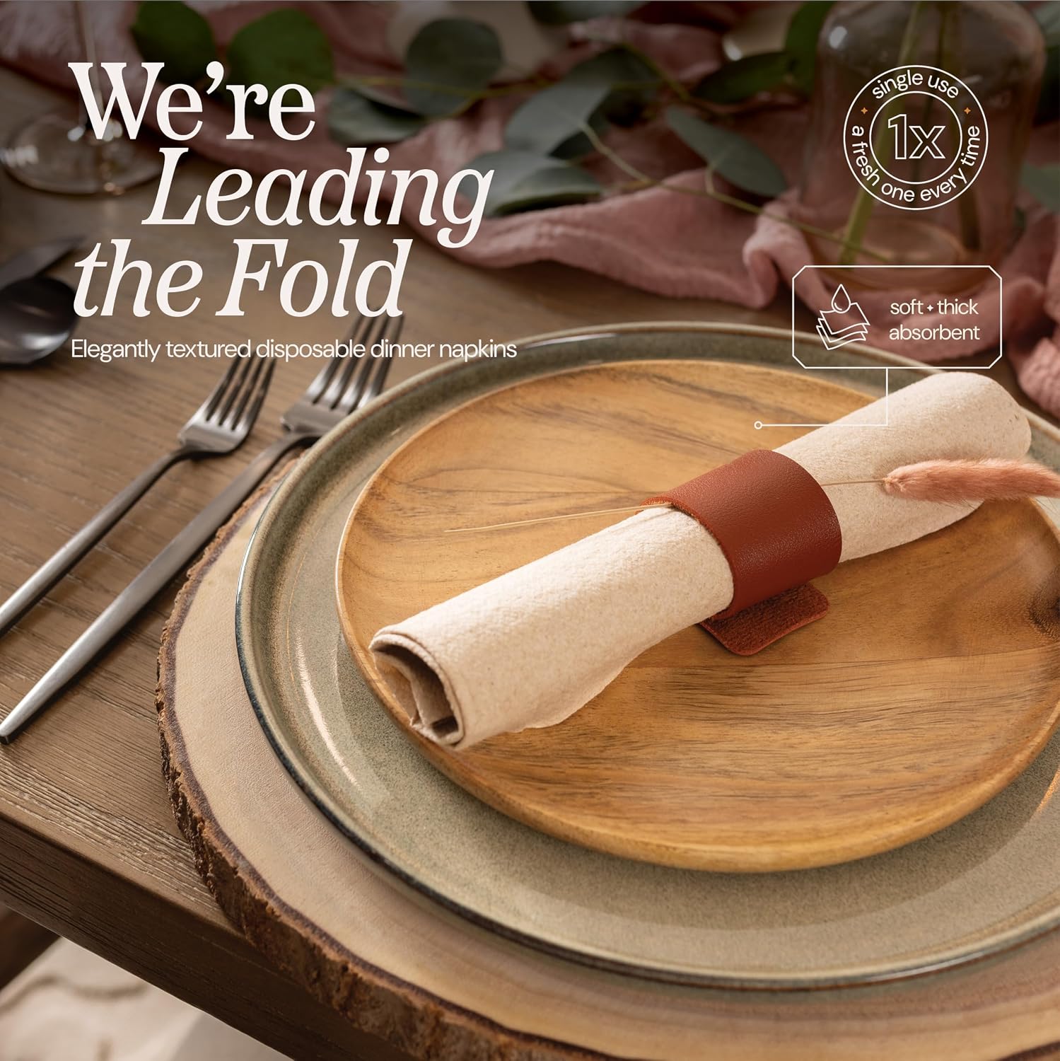 Disposable Cloth-Like Paper Napkins, 1000 Pack 12' x 17' Linen-Feel Natural Color Dinner Napkins For Wedding, Party, Kitchen Or Bathroom