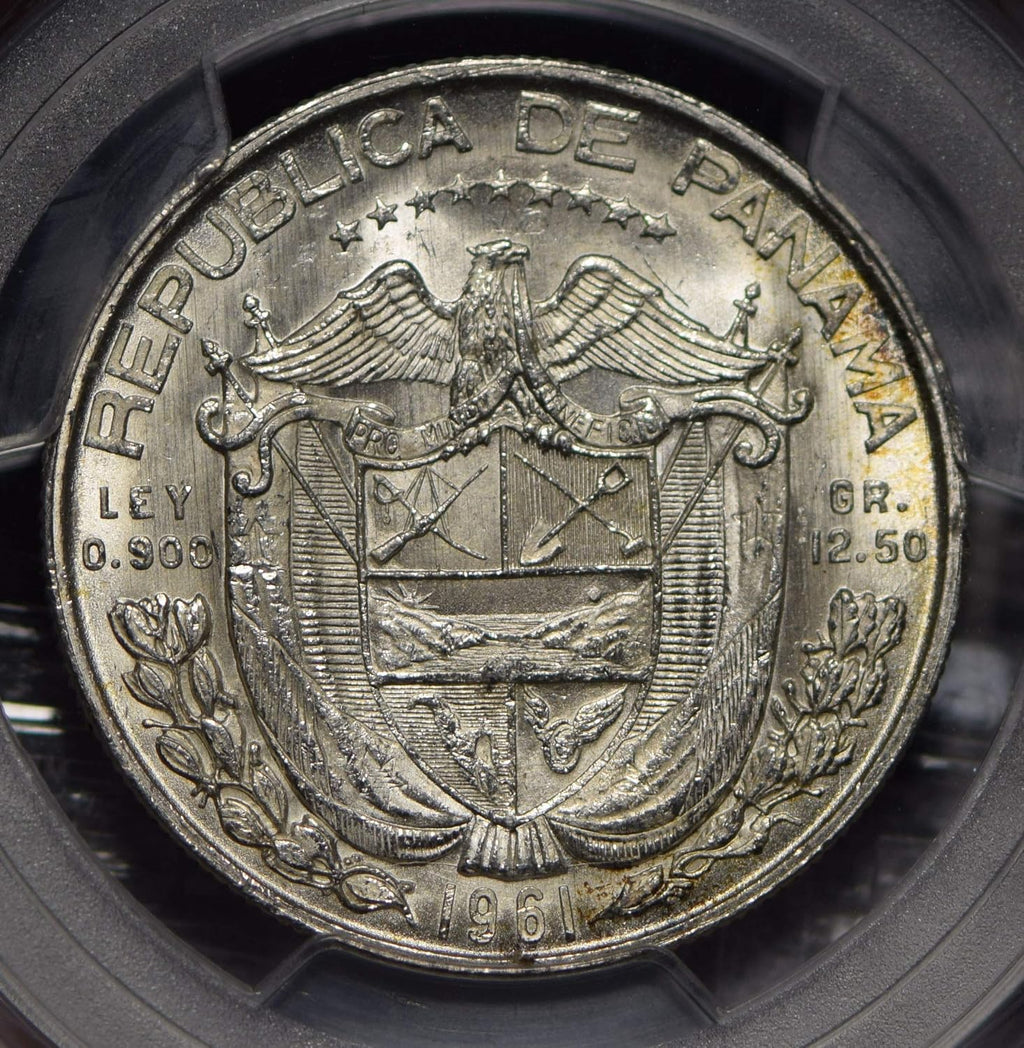 Collectible Coin Panama 1961 1/2 Balboa Eagle animal PCGS MS65+ rare this grade PC0779