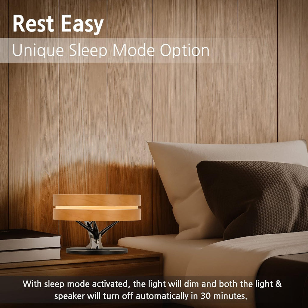 Dawn Lamp Modern Desk Lamp Multifunctional with Adjustable Light Settings, TWS Bluetooth Speaker, Wireless Charger, Touch Controls, for Home Office, Dorm Decor, Bedroom