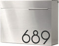 Vsons Modern Design Mailbox, Wall-Mount Mailbox Vsons Design Mitch SE (Brushed Stainless Steel with Engraved Numbers)