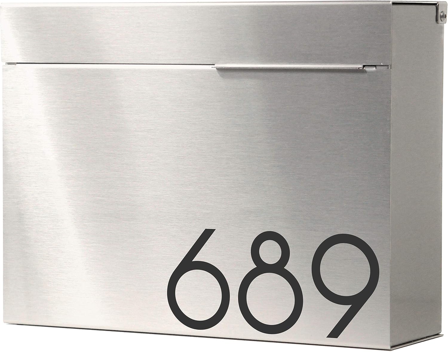 Vsons Modern Design Mailbox, Wall-Mount Mailbox Vsons Design Mitch SE (Brushed Stainless Steel with Engraved Numbers)
