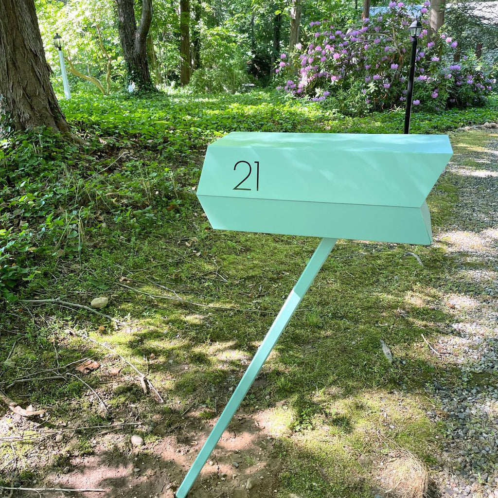 modbox USA Mid-Century Modern Curbside Mailbox | Solid Color (Satin Green)