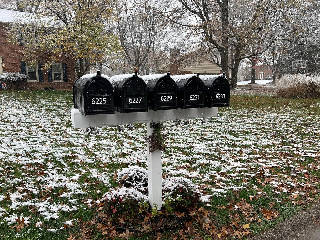 for 5 S,M,L Mailboxes, 42-in x 54-in, Heavy Duty, White, Vinyl Sleeve (mailboxes not Included)