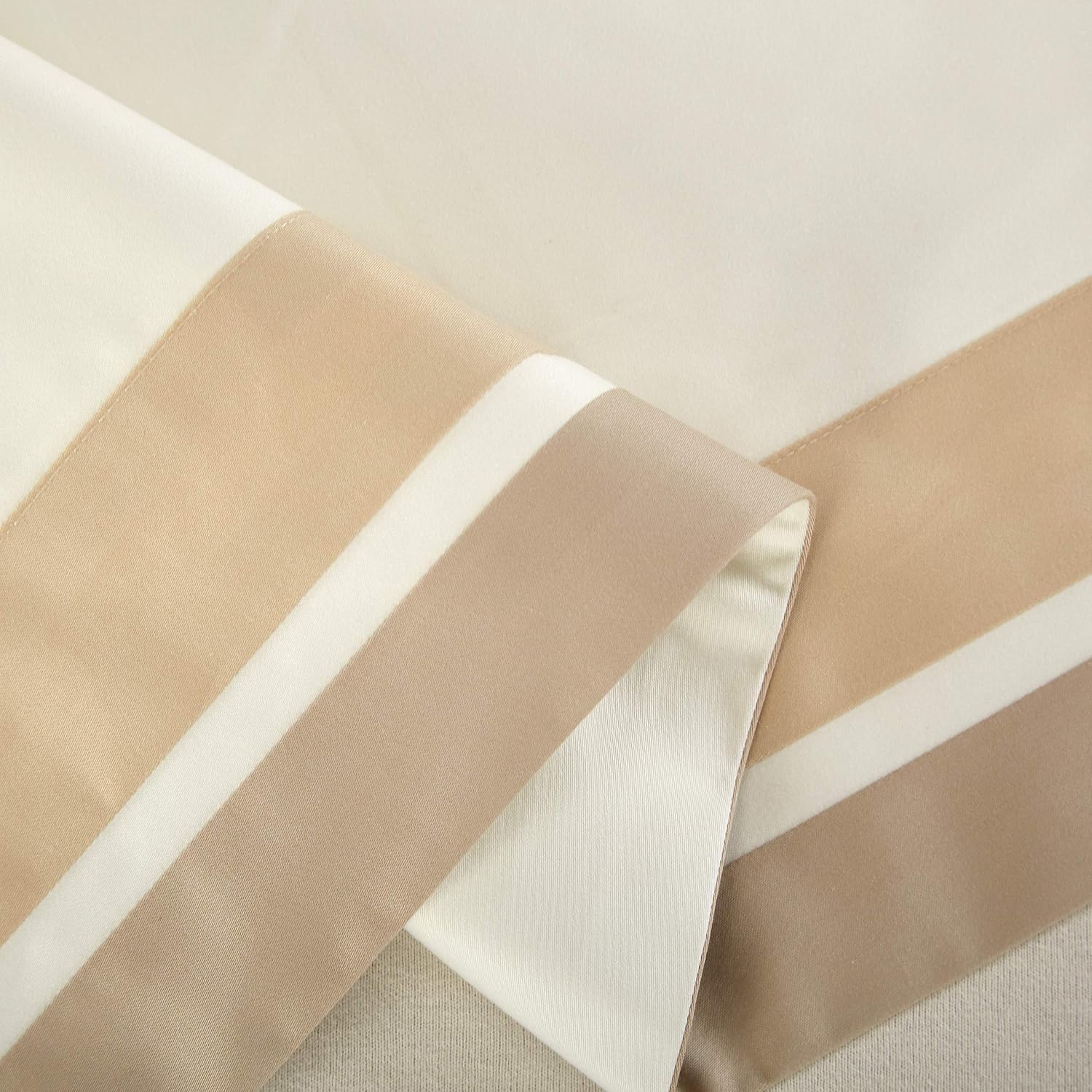 Casabolaj Shading 3 Pieces Duvet Cover Set Do Not Include Filling 100% Egyptian Cotton Sateen Luxury 400 Thread Count-Classic and Contemporary Frame Patchwork Cream/Beige/Champange (Full)