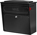 Mail Boss 7172 Townhouse Locking Security Wall Mount Mailbox, Black, Pack of 1