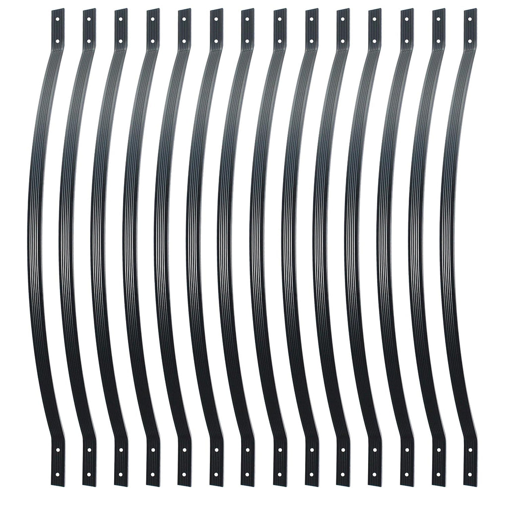Myard 32-1/4 Inches Grooved Aluminum Deck Balusters Furniture with Screws for Facemount Railing Fencing, Arc Arch Style (50-Pack, Matte Black)